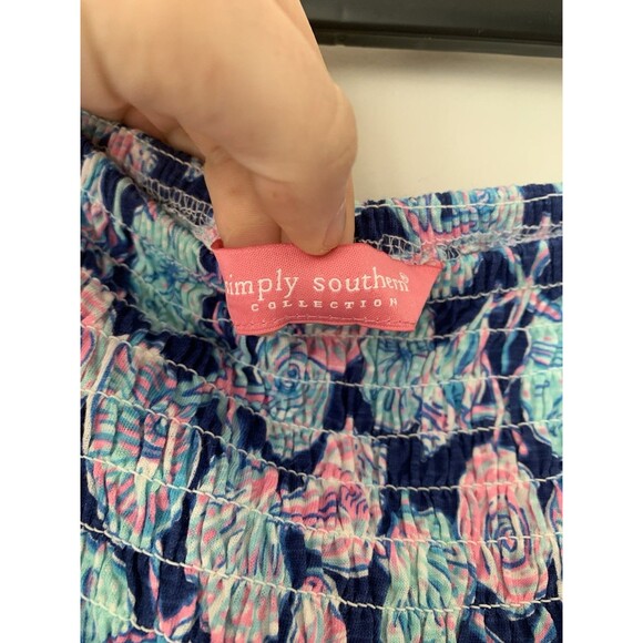 NWT Simply Southern Seashell Print 2-Piece Set Top & Skirt Blue/Pink- Size Large - Picture 9 of 14